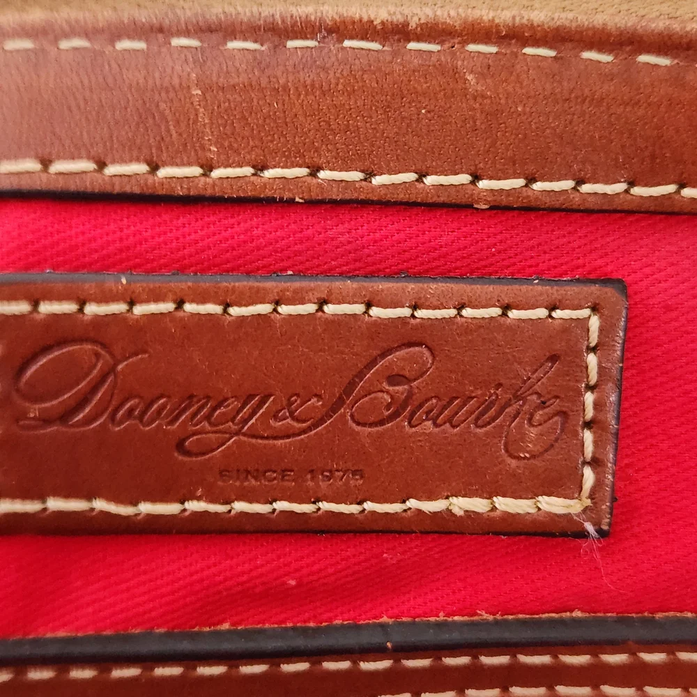 Dooney & Bourke 1975 Navy and Brown Pebble Leather Zip Zip Satchel J11228477